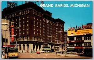 Vtg Grand Rapids Michigan MI Pantlind Hotel Woolworth 1950s Street View Postcard