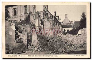 Old Postcard Senlis houses destroyed by the Army Shells