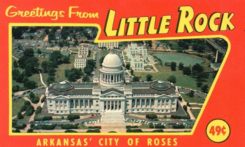 Vintage Postcard Greetings From Little Rock Arkansas City Of Roses Seibert News