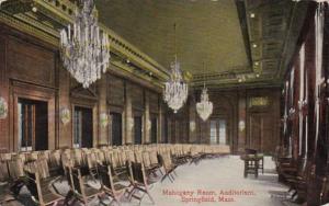 Massachusetts Springfield Auditorium Mahogany Room 1917