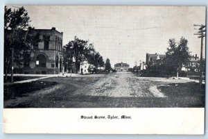 Tyler Minnesota Postcard Street Scene Buildings Road Trees 1908 Antique Unposted
