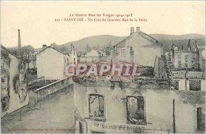 Old Postcard Saint Die A corner District Street Bolle Army