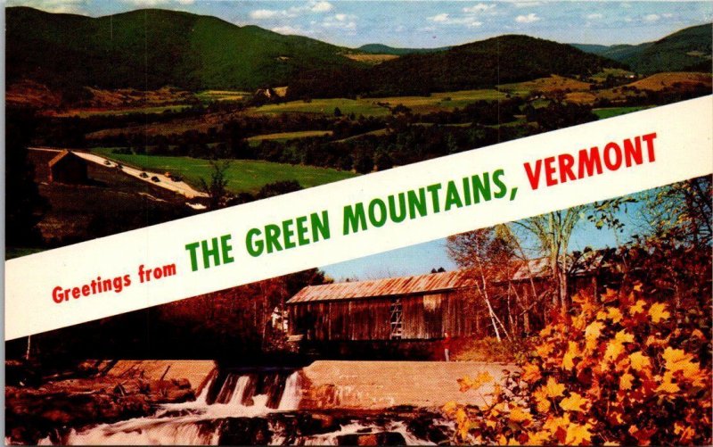 Vermont Greetings From The Green Mountains Split View