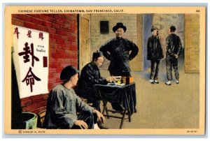 San Francisco California Postcard Chinese Fortune Teller Chinatown c1950 Vintage