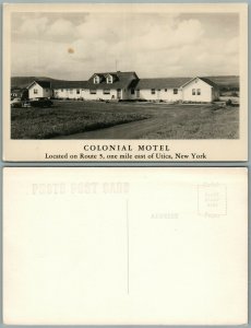 UTICA N.Y. COLONIAL MOTEL VINTAGE REAL PHOTO POSTCARD RPPC hotel