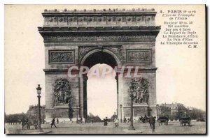 Old Postcard Paris 8 stop The Arc de Triomphe Etoile