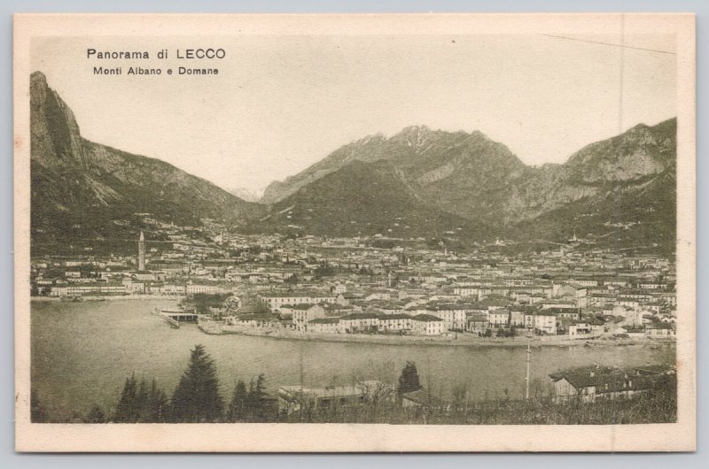 Postcard Lecco Italy Monti Albano Panoramic Mountains 1910s DB View