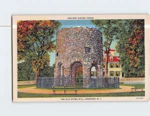 Postcard Ancient Viking Tower The Old Stone Mill Newport Rhode Island USA