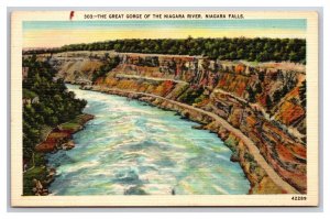 The Great Gorge of Niagara Falls New York NY UNP Linen Postcard N25