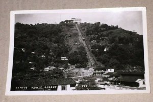 VINTAGE UNUSED REAL PHOTO POSTCARD SANTOS BRASIL MOUNT SERRAT