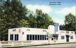 postcard Gatlinburg Tennessee - Riverview Café