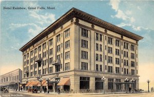 J36/ Great Falls Montana Postcard c1910 Hotel Rainbow Automobile  85