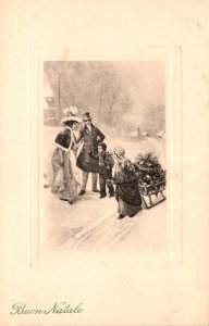 Christmas Joyeux Noel Romantic Couple With Children 1912 Art de Vienne