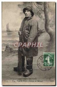 Postcard Old Fishing Breton costumes type marine fisherman Quimper