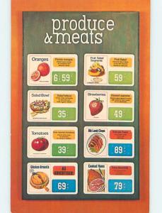 Unused Pre-1980 Postcard Ad LAMINATED PRODUCE SIGNS FOR SALE hn3913@