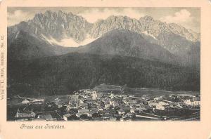 Innichen Italy Birds Eye View Gruss aus Antique Postcard J66275