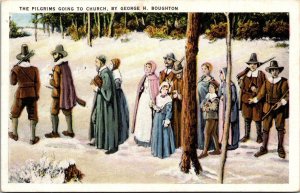 History The Pilgrims Going To Church Painting By George H Boughton