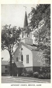 Vintage Postcard 1943 Methodist Church Religious Building Parish Berwick Maine