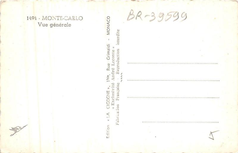 BR39599 Monte Carlo vue generale monaco