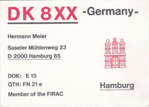 Amateur Radio DK8XX Hermann Meier Hamburg Germany