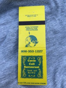 Matchbook Cover - Cattle Call Restaurant Amarillo, Texas MB78