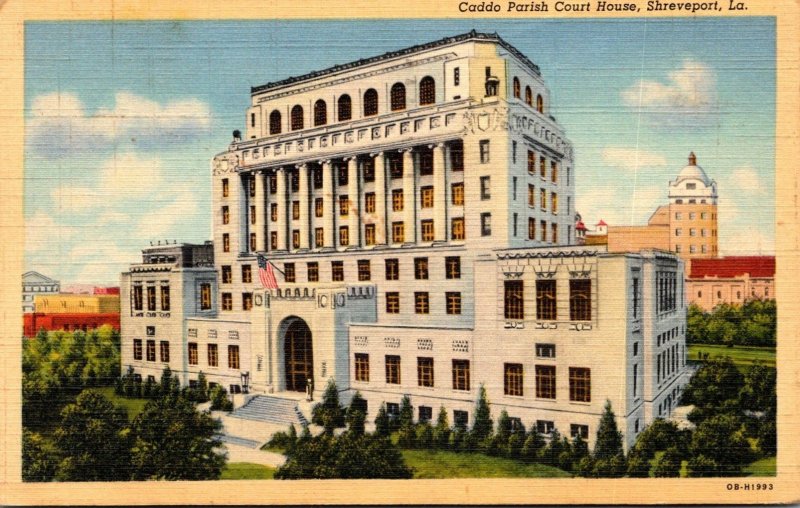 Louisiana Shreveport Caddo Parish Court House 1943 Curteich