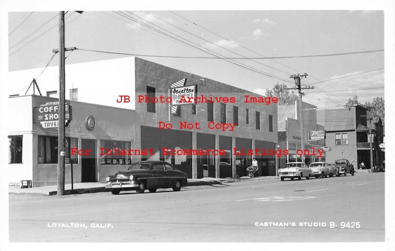 CA, Loyalton, California, RPPC, Street Scene, 50s Cars, Eastmans Photo No B9425