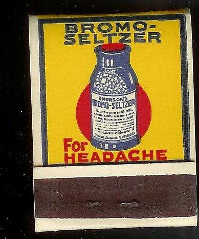 BROMO SELTZER 1930's Full Unstruck Matchbook