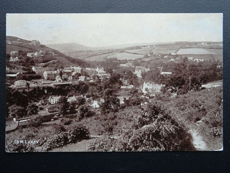 Isle of Man LAXEY VILLAGE Panoramic View c1912 Postcard by Vannin Veg Veen