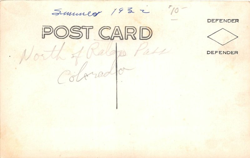 H55/ Cumbres Pass Colorado RPPC Postcard 1932 Cabin Saddle Horse Sign Snow 11