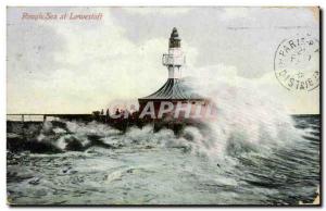 Old Postcard Rough Sea at Lowestoft