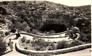 1930s NATURAL ENTRANCE CARLSBAD CAVERNS NEW MEXICO RPPC POSTCARD P1186