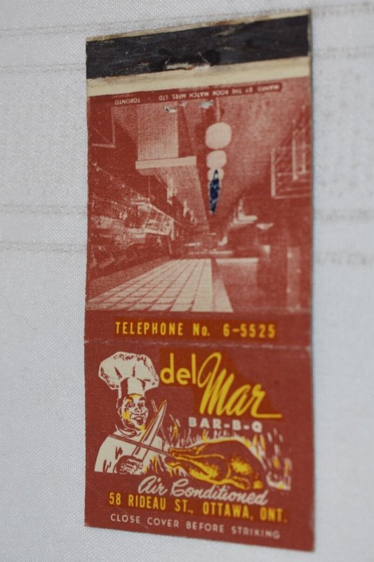 del Mar Bar-B-Q Ottawa ONT 30 Strike Matchbook Cover