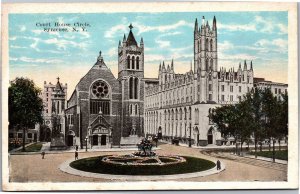 Postcard NY Syracuse Court House Circle