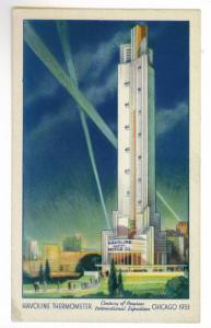 Havoline Thermometer Century of Progress Exposition, Chicago 1933 PPC