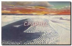 Old Postcard Evening shadows on the great White Sands National Monument near ...