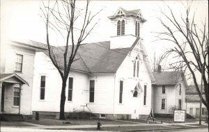 Saranac Michigan MI Congregational Church Real Photo Vintage Postcard