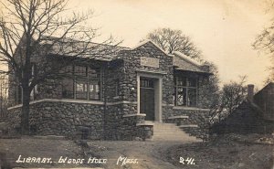 Woods Hole MA Library Real Photo Postcard