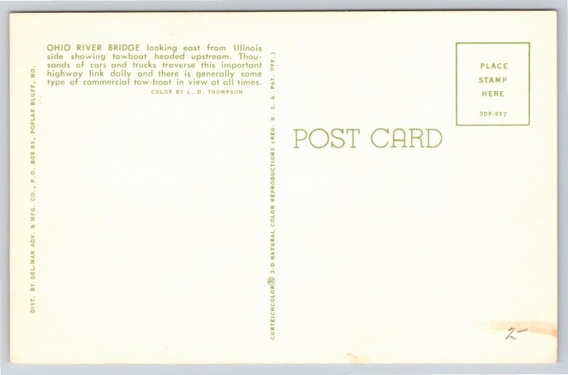 Cairo Illinois~Ohio River Bridge Looking East From Below~Vintage Postcard