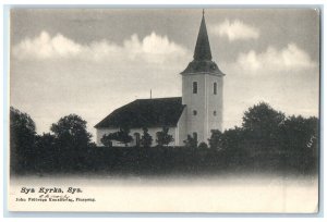 c1905 View of Sya Church Tower Mjölby Sweden Unposted Antique Postcard