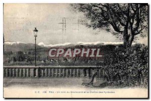 Old Postcard Pau a corner Boulevard and the Chaine des Pyrenees