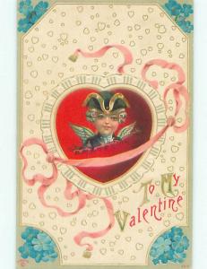 Divided-Back CUPID VALENTINE SCENE Cute Postcard W7697