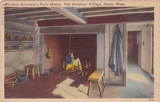 Massachusetts Salem Kitchen Governors Faire House The Pioneers Village 1956