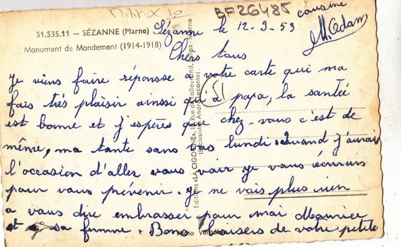 BF26485 sezanne marne monument de mandement   france front/back image