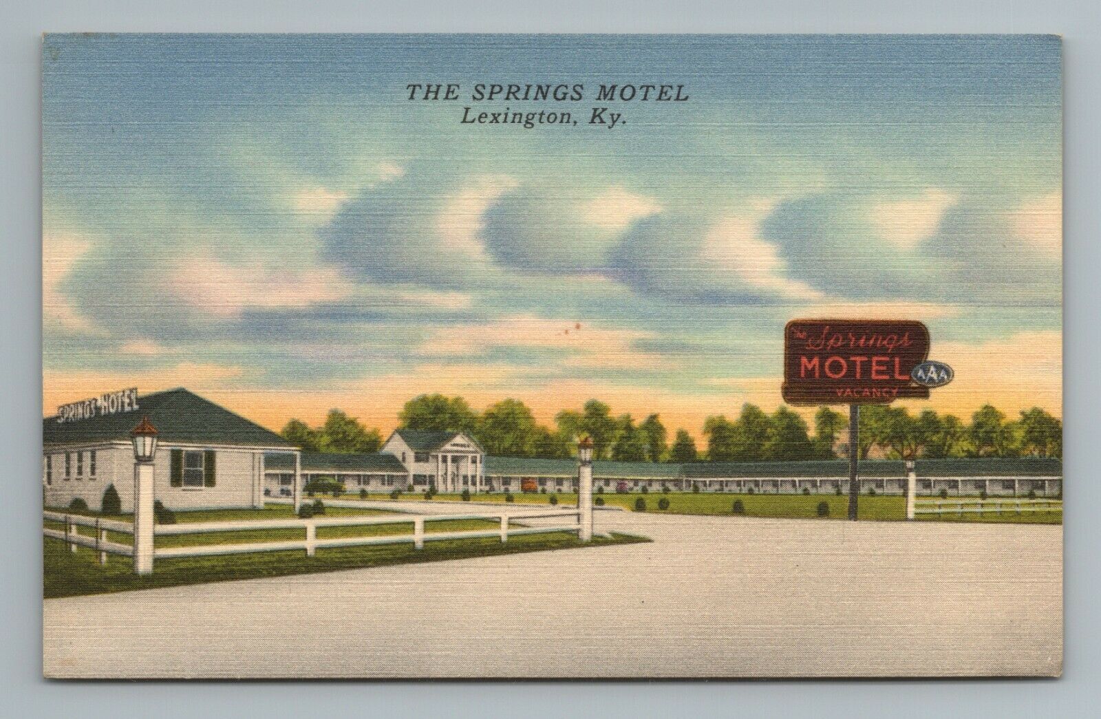 The Springs Hotel Motel Lexington Kentucky Postcard United States