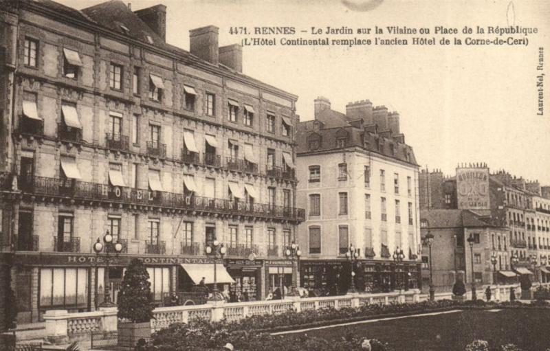 CPA RENNES - Le Jardin sur la Vilaine ou Place de la République (112052)