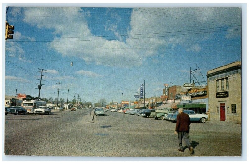 c1960 Godwin Heights Shopping Area Street Road Grand Rapids Michigan MI Postcard