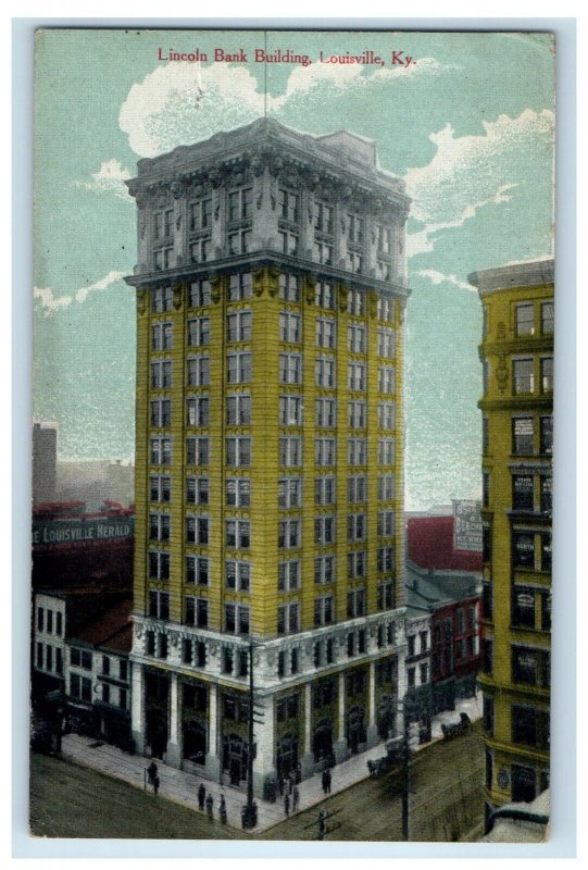 c1910's Lincoln Bank Building Louisville Kentucky KY Unposted Antique Postcard 