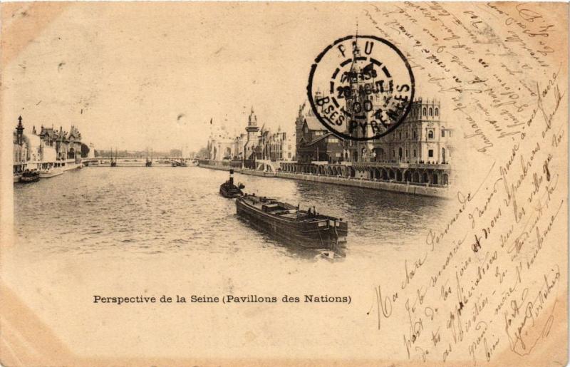 CPA PARIS EXPO 1900 - Perspective de la Seine (308446)