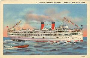 Steamship Theodore Roosevelt, Cleveland Cedar Point Route, Curteich No. 3A-H463